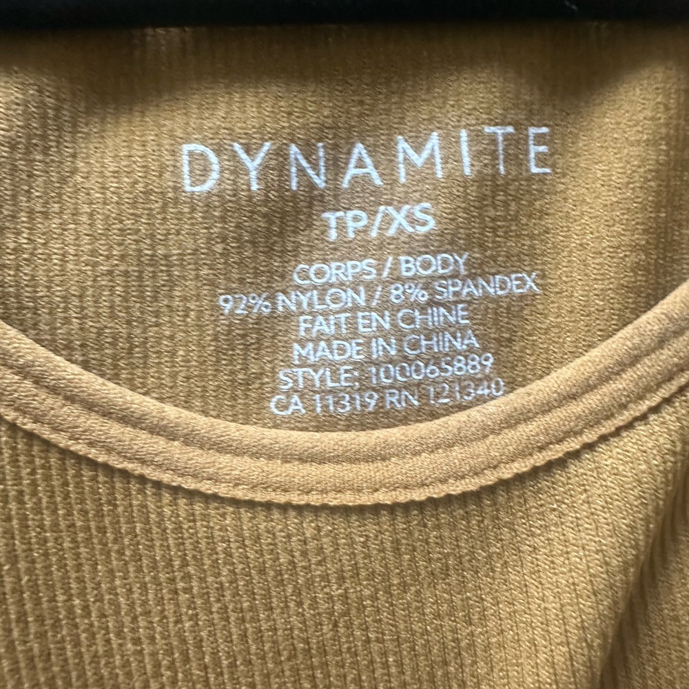 Dynamite Mustard Yellow Crop Top - Picture 4 of 4